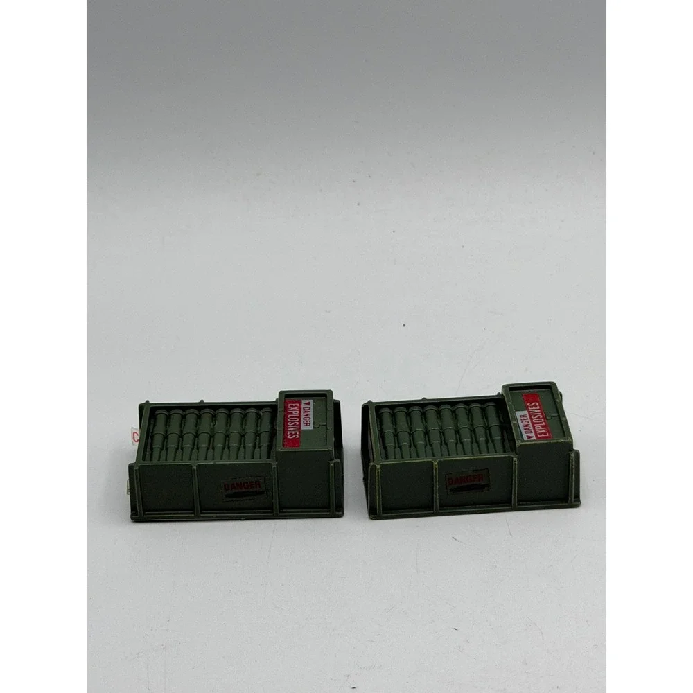 Vintage 1984 Hasbro GI Joe Ammo Crates Green Explosives Accessory Set of 2